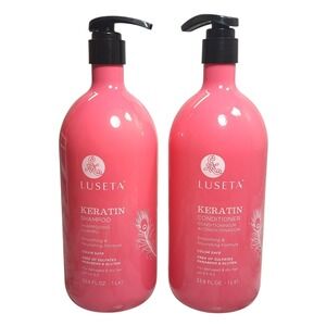 Set/2 Luseta Keratin Smooth Shampoo/Conditioner Smoothing For Dry Hair 33.8 oz.